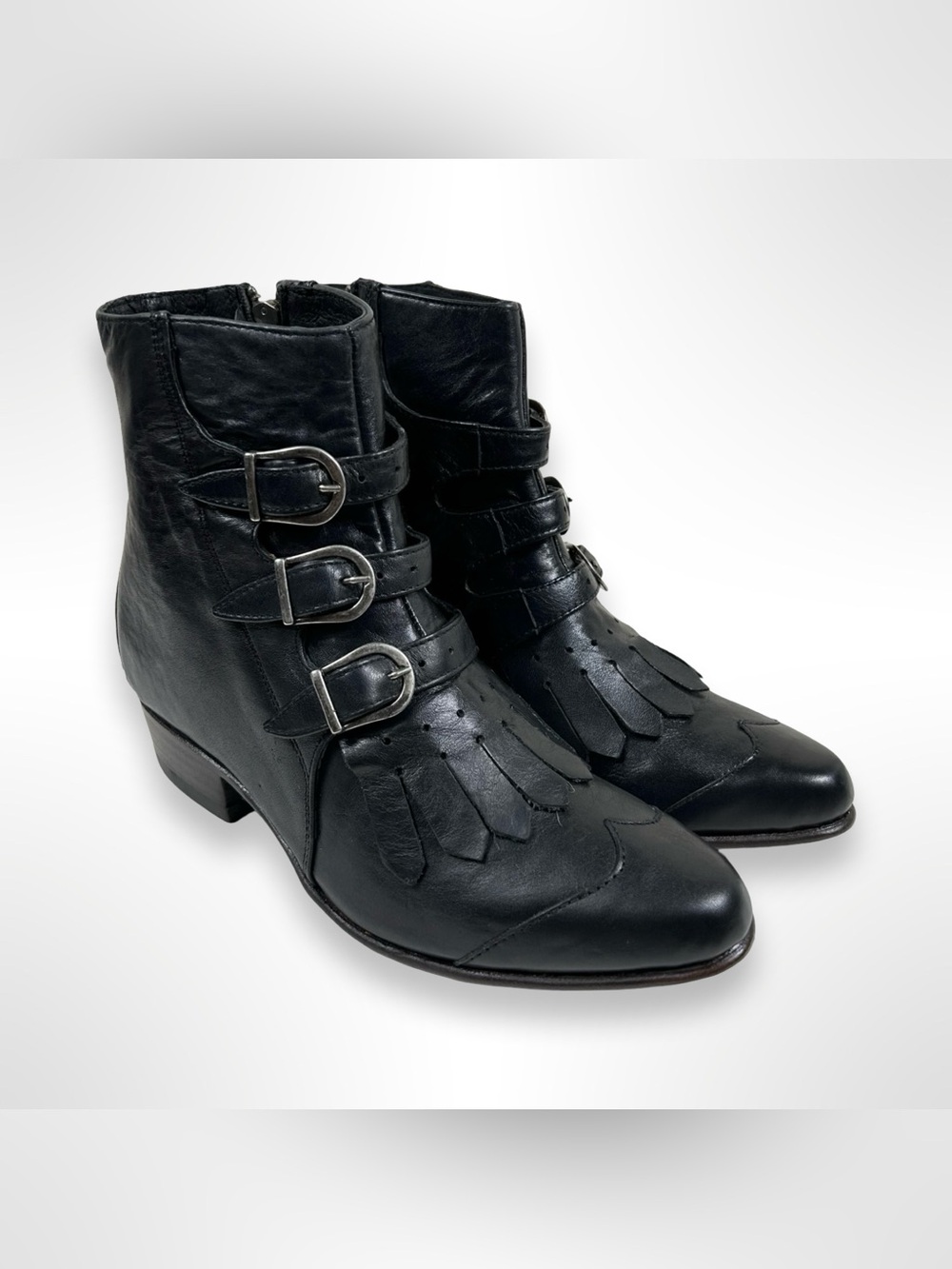MODERN VICE triple buckle winkle picker boots